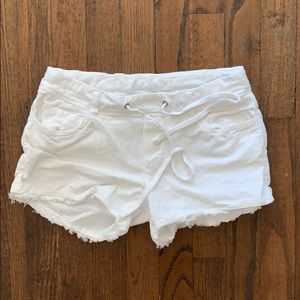 White corduroy shorts